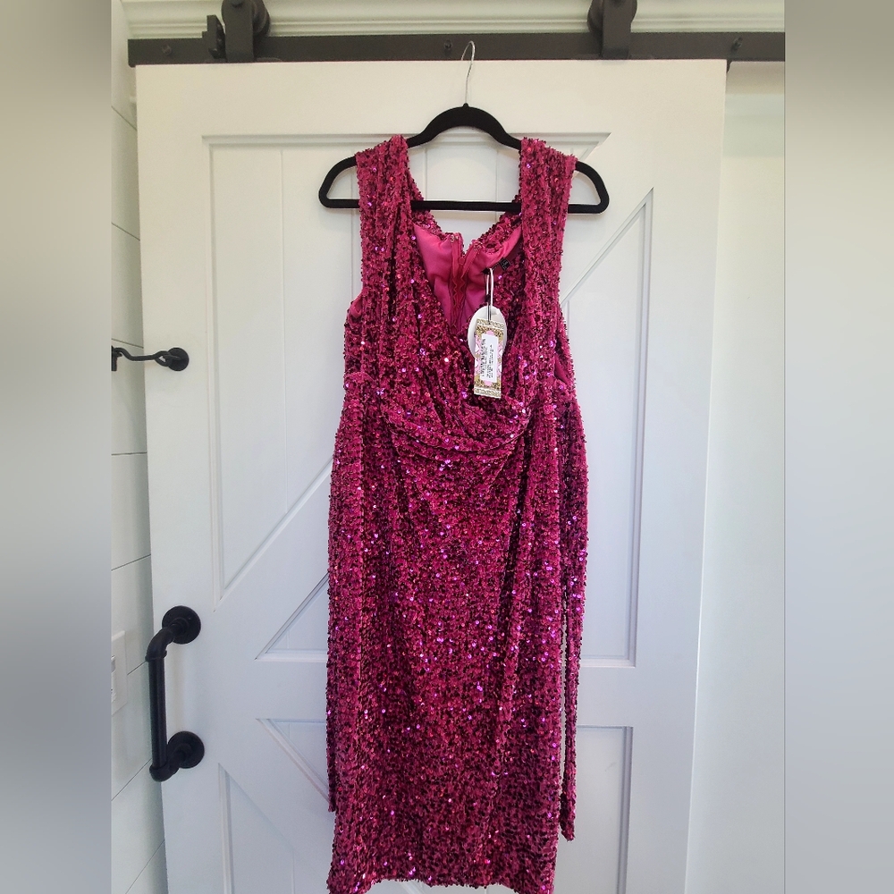 Plus Sequin Off The Shoulder Wrap Midi Dress